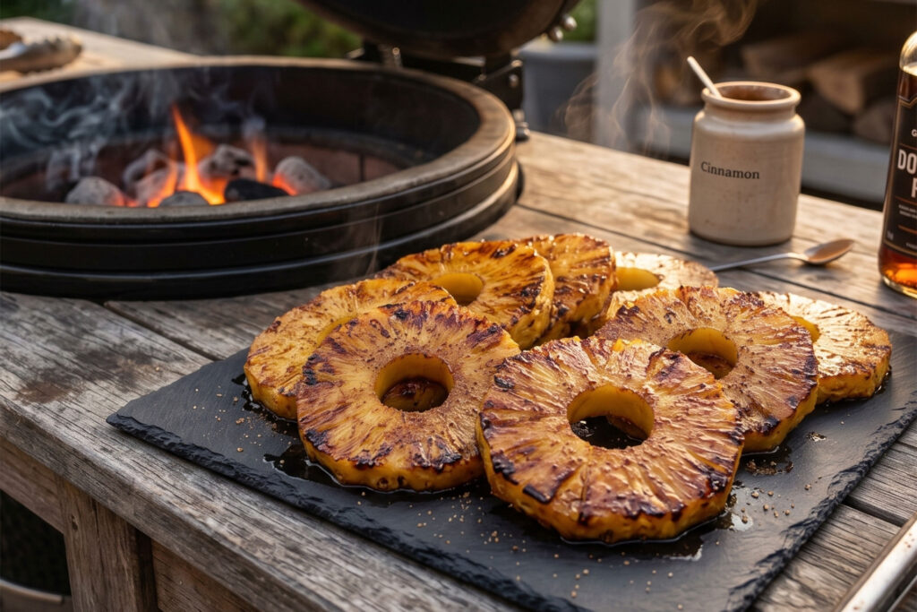 Grilled Pineapple with Rum and Cinnamon
